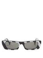 Matchesfashion.com Gucci - Striped Rectangle Acetate Sunglasses - Womens - Black White