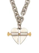 Matchesfashion.com Prada - Bolted Heart Charm Necklace - Womens - Silver