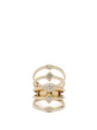 Matchesfashion.com Zo Chicco - Multi-band Diamond & 14kt Gold Ring - Womens - Gold