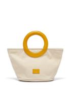 Matchesfashion.com Zeus + Dione - Scorpio Leather-handle Canvas Tote Bag - Womens - Yellow White