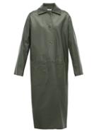 Matchesfashion.com Ins & Marchal - Famous Single Breasted Leather Coat - Womens - Dark Green