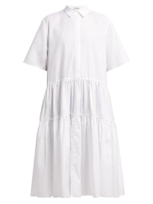 Matchesfashion.com Cecilie Bahnsen - Primrose Cotton Shirtdress - Womens - White