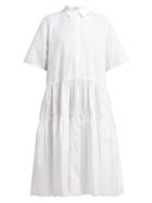 Matchesfashion.com Cecilie Bahnsen - Primrose Cotton Shirtdress - Womens - White