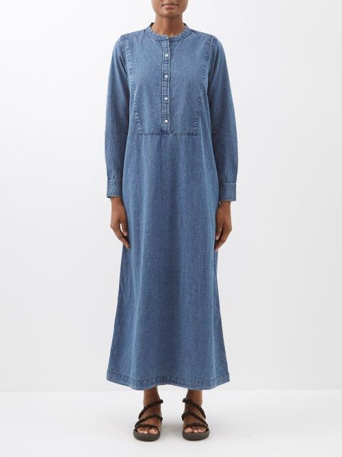 Nili Lotan - Jasper Cotton-chambray Dress - Womens - Denim
