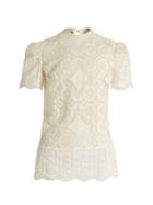 Hillier Bartley Floral-lace Cotton-blend Top