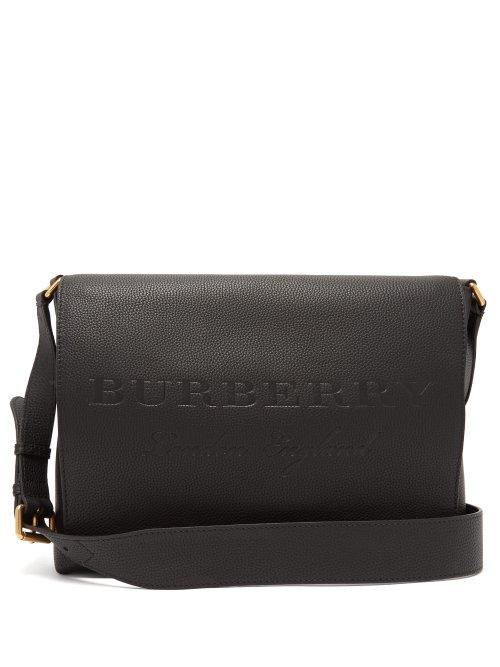 Matchesfashion.com Burberry - Grained Leather Messenger Bag - Mens - Black