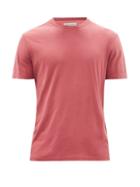 Mens Rtw Officine Gnrale - Crew-neck Pigment-dyed Jersey T-shirt - Mens - Dark Pink