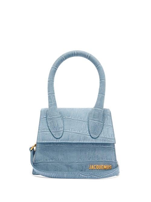 Matchesfashion.com Jacquemus - Chiquito Crocodile-effect Leather Bag - Womens - Blue