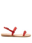 Ladies Shoes Ancient Greek Sandals - X Hvn Clio Heart-strap Leather Sandals - Womens - Red
