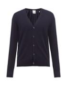Allude - V-neck Button-front Cashmere Cardigan - Mens - Navy