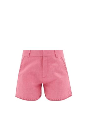 Emporio Sirenuse - Lightwind Linen Shorts - Womens - Fuschia