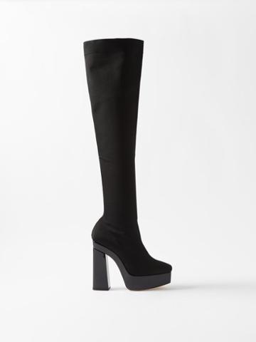 Jimmy Choo - Giome 140 Stretch-knit Over-the-knee Boots - Womens - Black