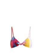 Matchesfashion.com Mara Hoffman - Carla Knot Detail Bikini Top - Womens - Pink Multi