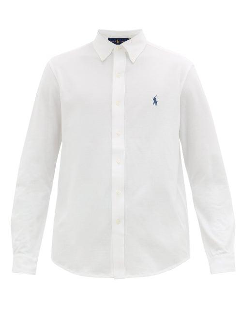 Matchesfashion.com Polo Ralph Lauren - Logo-embroidered Cotton-piqu Shirt - Mens - White