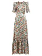 Matchesfashion.com The Vampire's Wife - No.11 Floral Print Silk Satin Maxi Dress - Womens - Multi