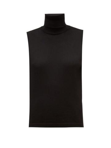 Matchesfashion.com The Row - Becca Roll-neck Sleeveless Cashmere Sweater - Womens - Black