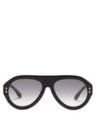 Matchesfashion.com Isabel Marant Eyewear - Trendy Aviator Acetate Sunglasses - Womens - Black