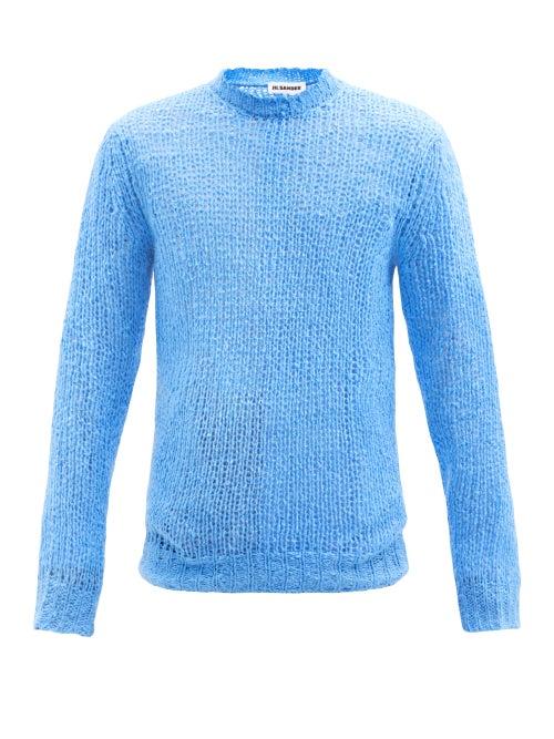 Matchesfashion.com Jil Sander - Chunky Linen Sweater - Mens - Blue