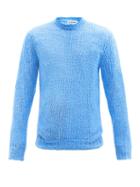 Matchesfashion.com Jil Sander - Chunky Linen Sweater - Mens - Blue