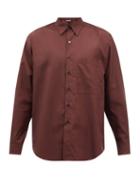 Auralee - Chest-pocket Cotton-poplin Shirt - Mens - Burgundy