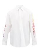 Matchesfashion.com Vetements - Gothic-logo Cotton-poplin Shirt - Mens - White