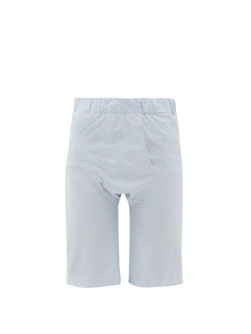 Matchesfashion.com Edward Cuming - Brief-front Cotton Shorts - Mens - Blue White
