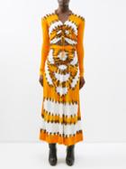 Altuzarra - Rilia V-neck Shibori-jersey Dress - Womens - Orange Multi