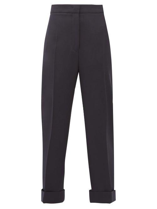 Matchesfashion.com Jil Sander - High-rise Wool Twill Trousers - Womens - Navy
