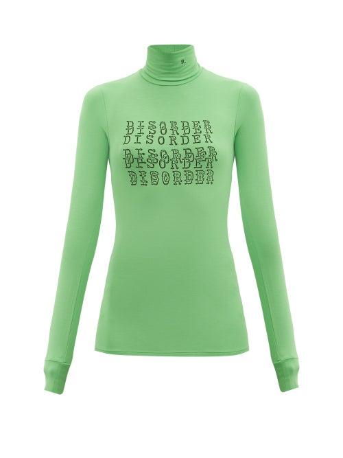 Matchesfashion.com Raf Simons - Disorder Roll-neck Jersey Top - Womens - Green
