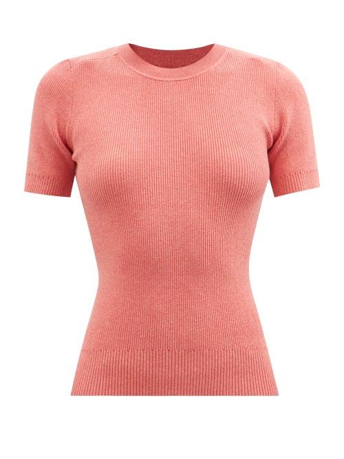 Joostricot - Ribbed-knit Organic Cotton-blend T-shirt - Womens - Pink