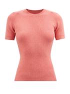 Joostricot - Ribbed-knit Organic Cotton-blend T-shirt - Womens - Pink