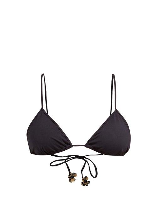 Matchesfashion.com Marysia - Sag Harbour Flower Bikini Top - Womens - Black