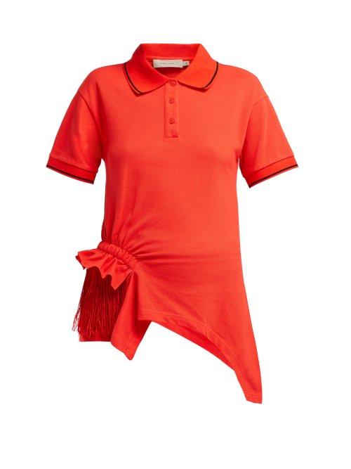 Matchesfashion.com Preen Line - Tassel Cotton Polo Shirt - Womens - Red Multi