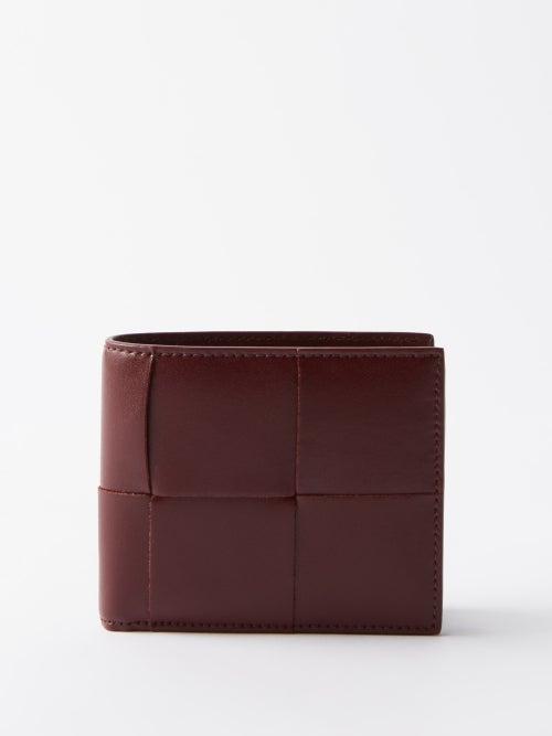 Bottega Veneta - Urban Cassette Intrecciato-leather Bi-fold Wallet - Mens - Burgundy