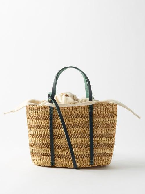 Muu - Andrea Leather-trim Basket Bag - Womens - White Multi