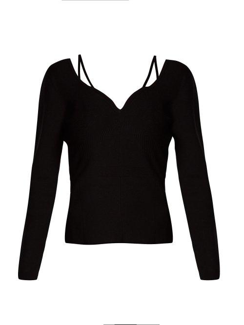 Matchesfashion.com Altuzarra - Berrima Long Sleeve Knitted Top - Womens - Black