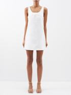 Frame - Scoop-neck Denim Mini Dress - Womens - Ivory