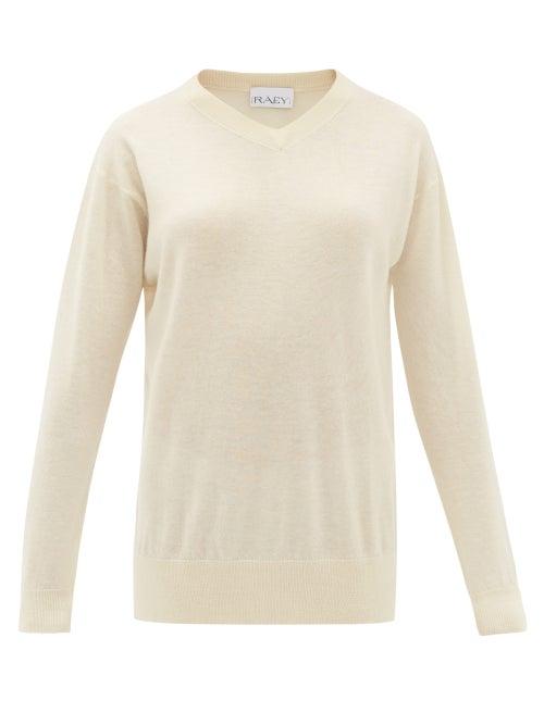Matchesfashion.com Raey - V-neck Cashmere Sweater - Womens - Ivory