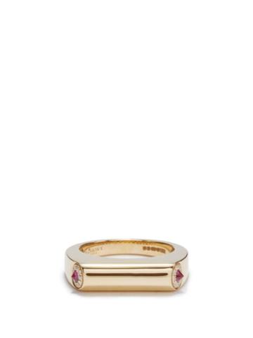 Rainbow K - Grace Diamond, Ruby & 14kt Gold Ring - Womens - Gold Multi