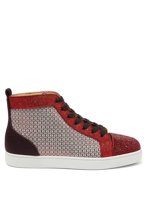 Matchesfashion.com Christian Louboutin - Louis Strass Crystal-embellished High-top Trainers - Mens - Multi