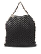 Stella Mccartney - Falabella Chevron-quilted Faux-leather Tote Bag - Womens - Black