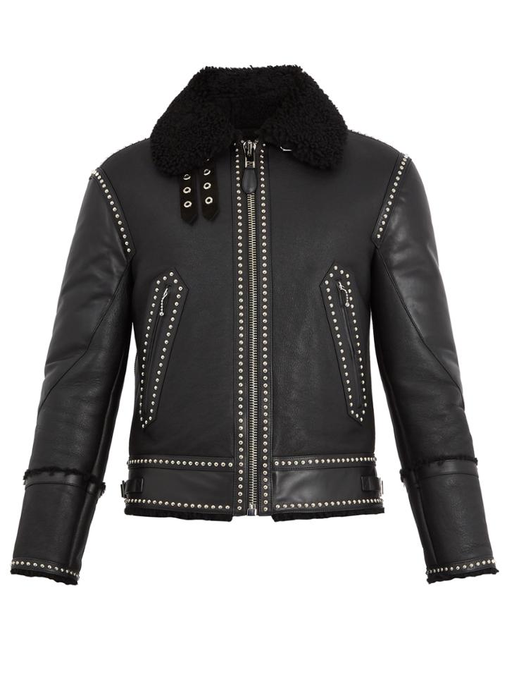 Givenchy Stud-embellished Shearling Jacket