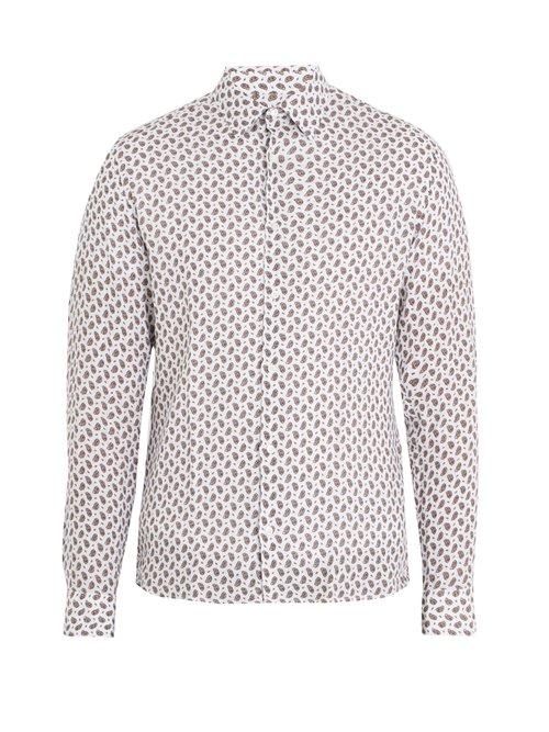Matchesfashion.com Altea - Paisley Print Linen Shirt - Mens - Brown Multi