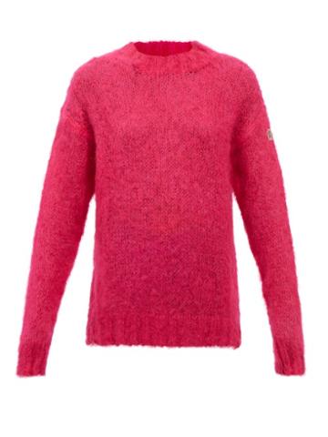 3 Moncler Grenoble - Logo-patch Mohair-blend Sweater - Womens - Pink