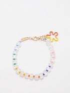 Bea Bongiasca - B Beaded Enamel & 9kt Gold Bracelet - Womens - Multi