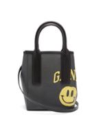 Matchesfashion.com Ganni - Smiling Face-print Coated-canvas Tote Bag - Womens - Black Multi