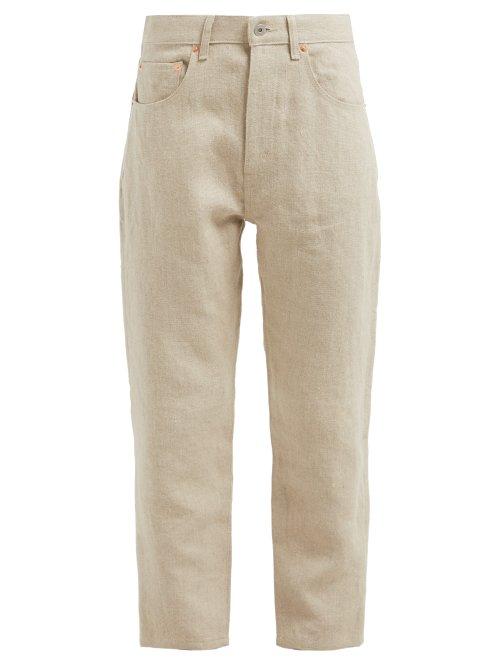 Matchesfashion.com Junya Watanabe - Straight Leg Linen Jeans - Womens - Beige