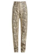 Matchesfashion.com Kwaidan Editions - Python Print Leather Trousers - Womens - Python