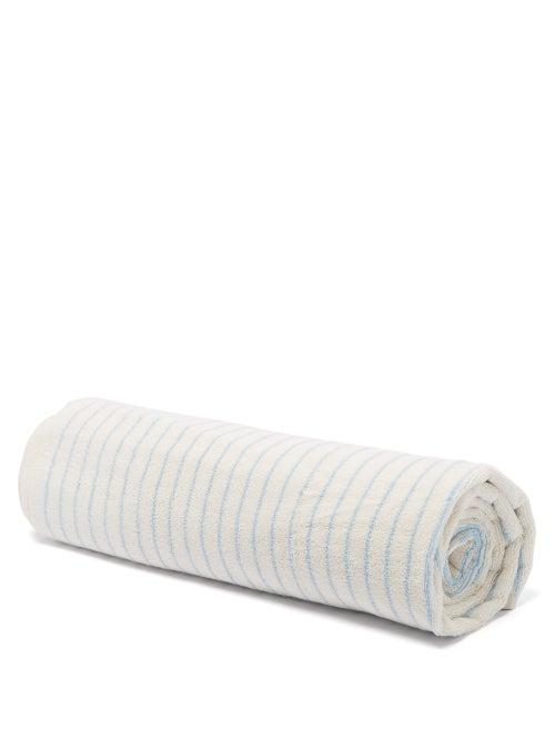 Unisex Homeware Tekla - Striped Organic-cotton Bath Sheet - Blue Stripe