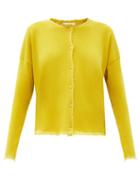 Matchesfashion.com Marni - Distressed-edge Cashmere Cardigan - Womens - Yellow
